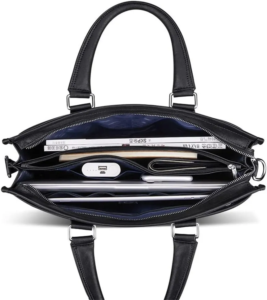 Handbag Business Cowhide Single Shoulder Large Capacity Crossbody Bag Men's Leather Briefcase
