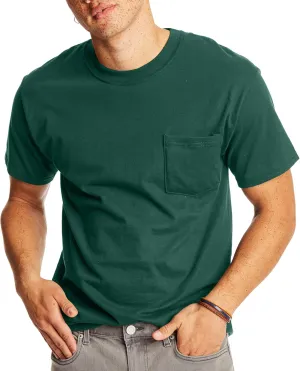 Hanes Men's Heavyweight Pocket T-Shirt, Beefy-T Full-Cut Cotton Pocket Tee for Men, Crewneck T-Shirt For Men, 1 or 2 Pack