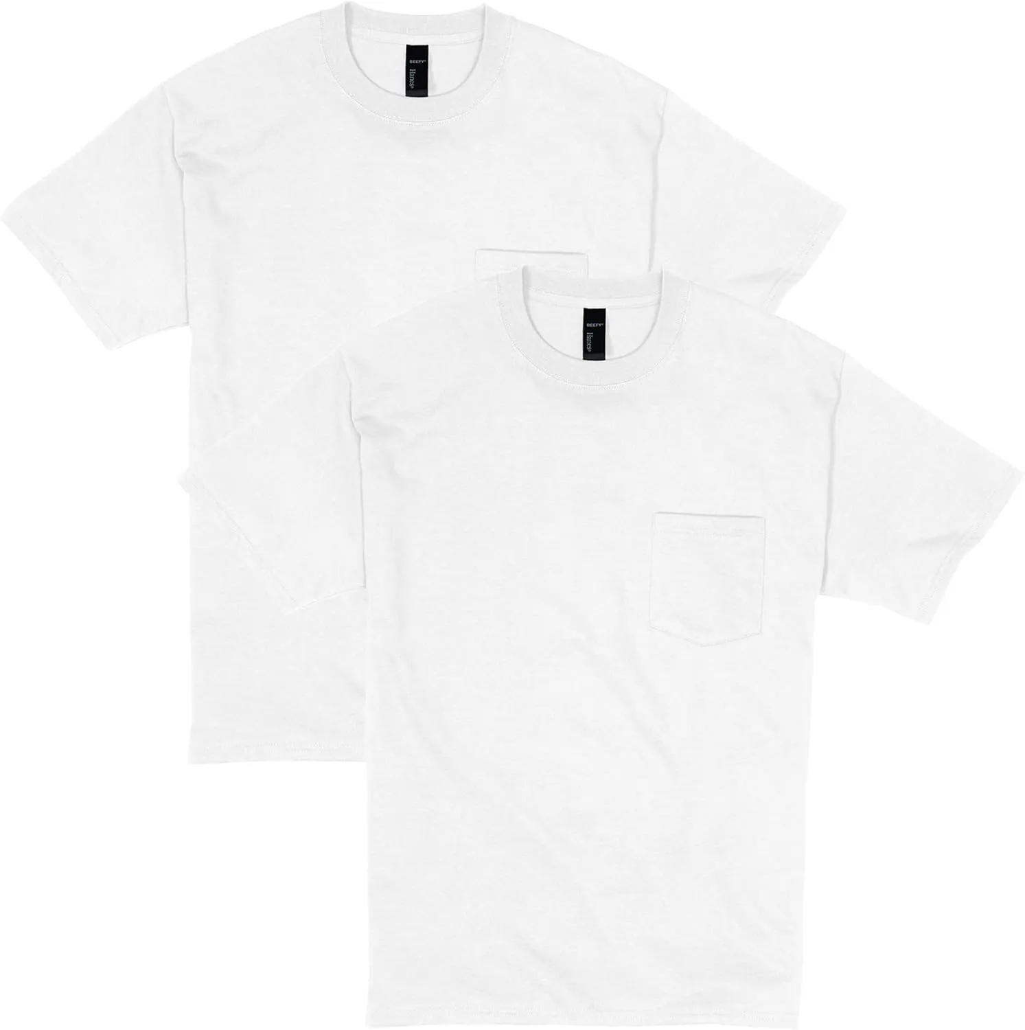 Hanes Men's Heavyweight Pocket T-Shirt, Beefy-T Full-Cut Cotton Pocket Tee for Men, Crewneck T-Shirt For Men, 1 or 2 Pack