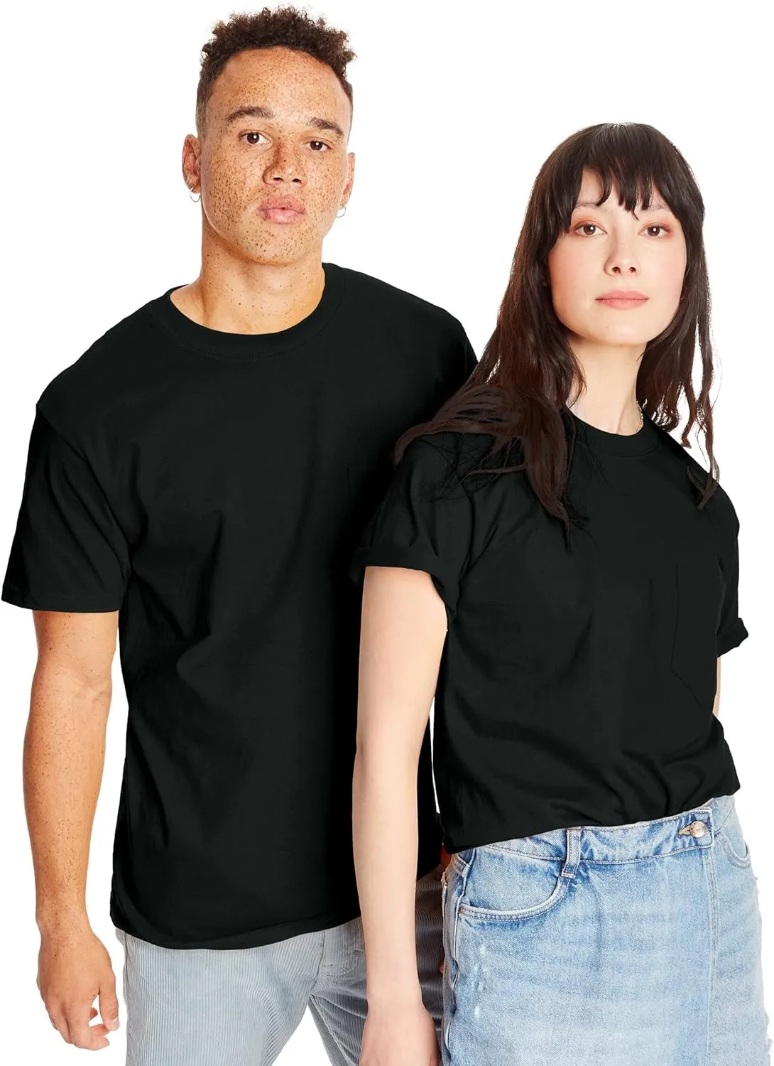 Hanes Men's Heavyweight Pocket T-Shirt, Beefy-T Full-Cut Cotton Pocket Tee for Men, Crewneck T-Shirt For Men, 1 or 2 Pack