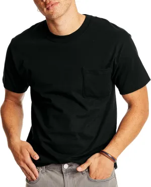 Hanes Men's Heavyweight Pocket T-Shirt, Beefy-T Full-Cut Cotton Pocket Tee for Men, Crewneck T-Shirt For Men, 1 or 2 Pack