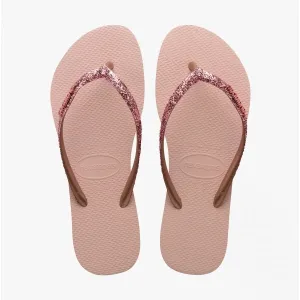 Havaianas HAV SLIM GLITTER II Womens Flip Flops Ballet Rose/Golden Blush