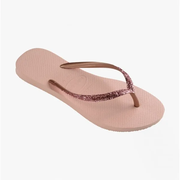 Havaianas HAV SLIM GLITTER II Womens Flip Flops Ballet Rose/Golden Blush