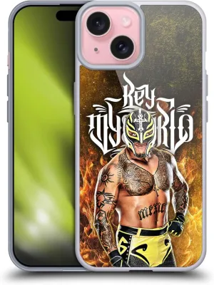 Head Case Designs Officially Licensed WWE Portrait Rey Mysterio Soft Gel Case Compatible with Apple iPhone 15