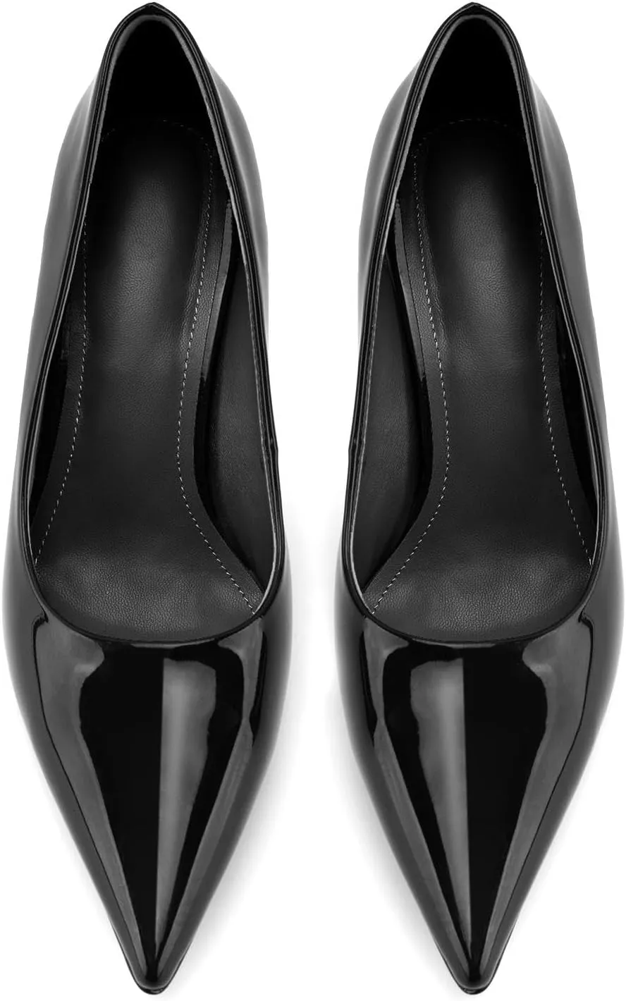heelchic Stiletto Heels for Women Pointed Toe High Heels Slip-on Pumps Closed Toe Heels Wedding Dress Pumps