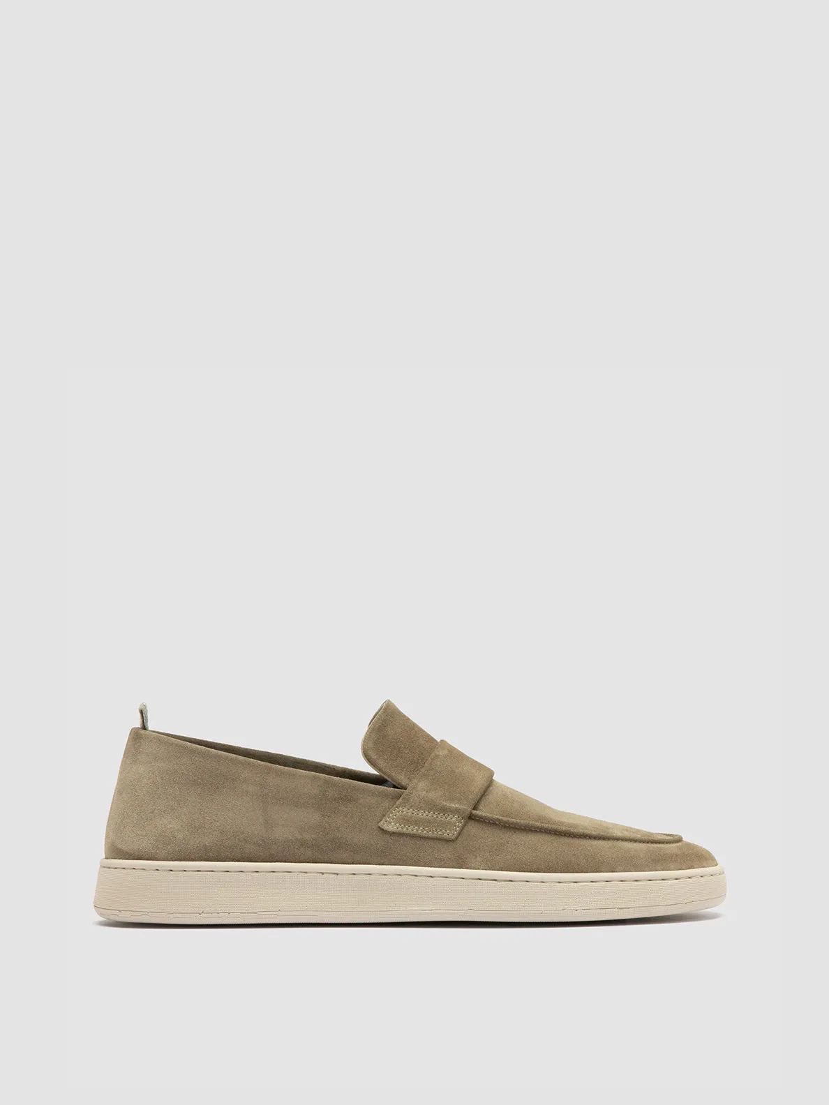 HERBIE 001 - Mocassini Penny Loafer in Pelle Scamosciata Tortora