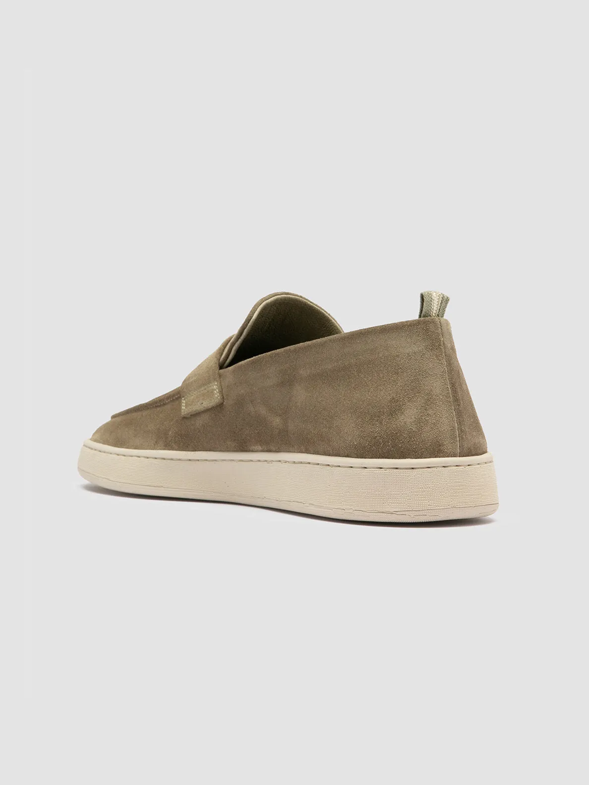 HERBIE 001 - Mocassini Penny Loafer in Pelle Scamosciata Tortora