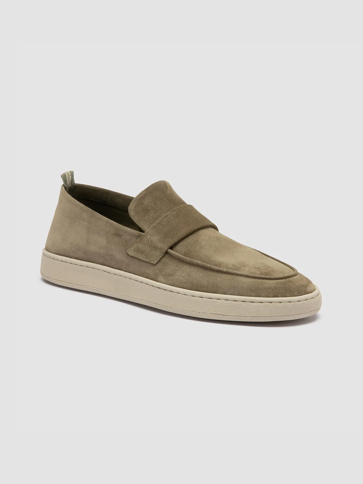 HERBIE 001 - Mocassini Penny Loafer in Pelle Scamosciata Tortora