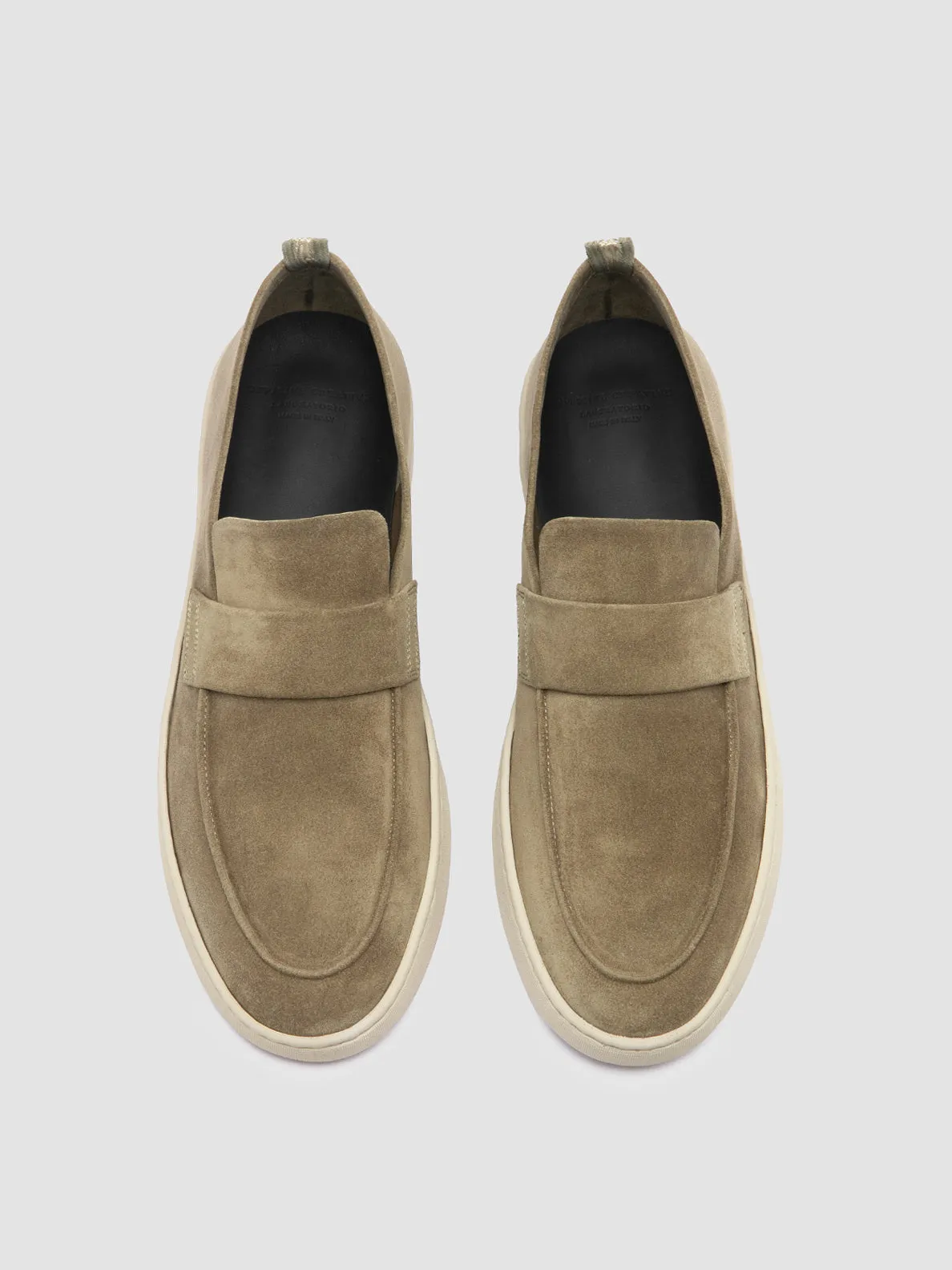 HERBIE 001 - Mocassini Penny Loafer in Pelle Scamosciata Tortora