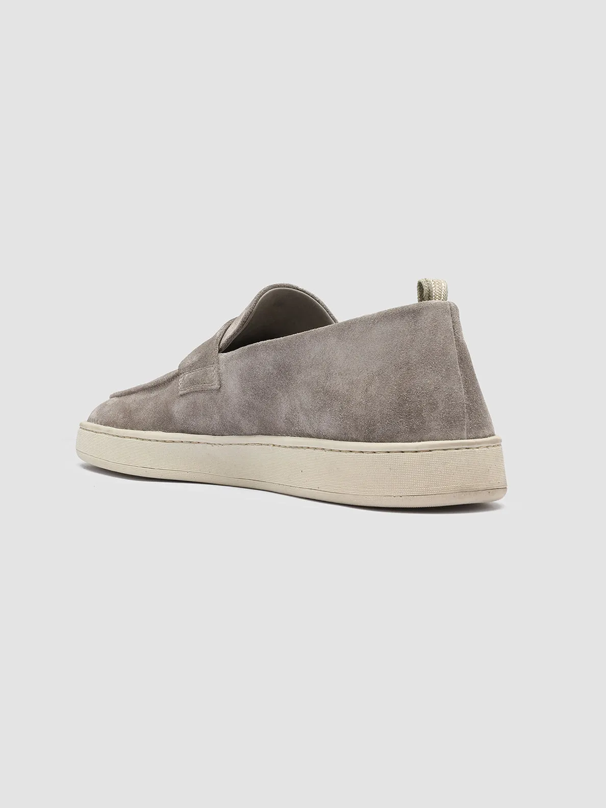 HERBIE 001 - Mocassini Penny Loafer in Pelle Scamosciata Tortora