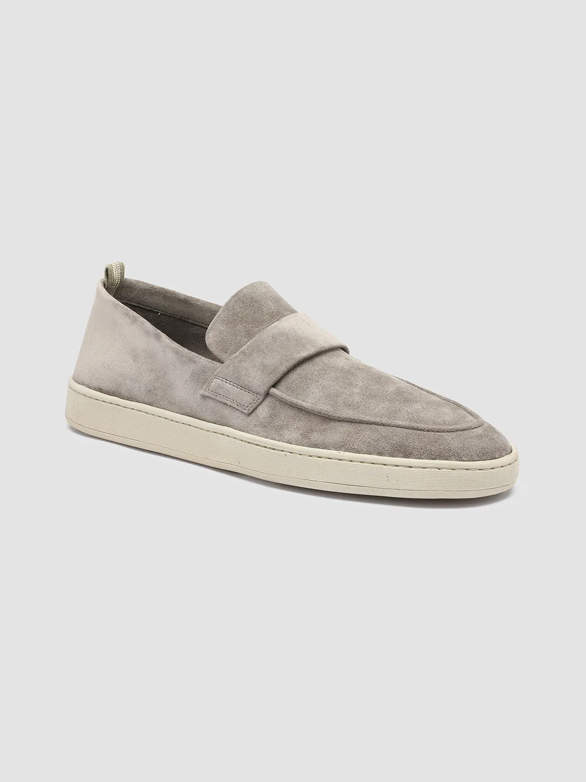 HERBIE 001 - Mocassini Penny Loafer in Pelle Scamosciata Tortora