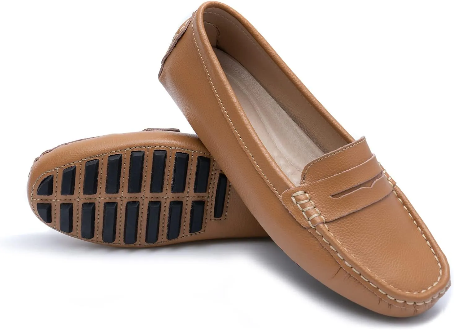 Heydonic Women's Loafers Moccasins Soft Casual Walking Driving Ladies Office Penny Flats Boat Shoes Women Slip On Comfortable Leather