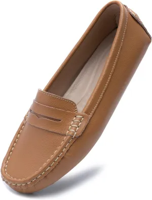 Heydonic Women's Loafers Moccasins Soft Casual Walking Driving Ladies Office Penny Flats Boat Shoes Women Slip On Comfortable Leather