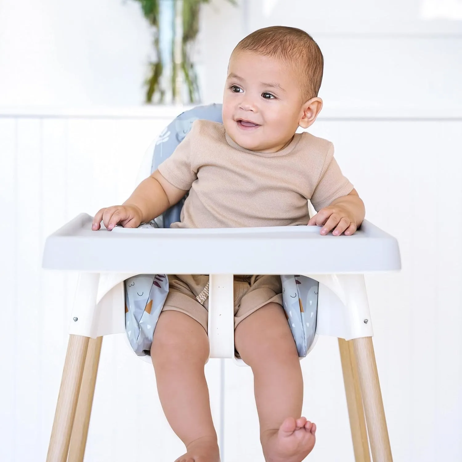 Highchair Insert Cover, Compatible for IKEA Antilop Highchair, High Chair Accessories Stain-Proof and Wipeable Insert Cover (Cushion NOT Included)(Bluerainbow)