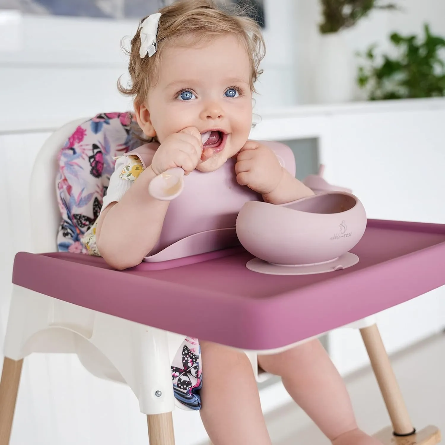 Highchair Insert Cover, Compatible for IKEA Antilop Highchair, High Chair Accessories Stain-Proof and Wipeable Insert Cover (Cushion NOT Included)(Bluerainbow)