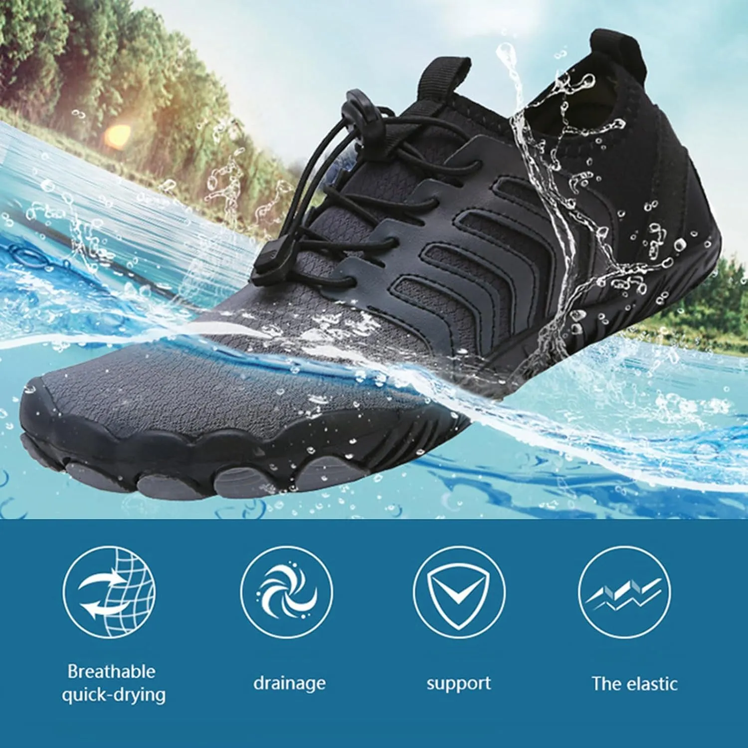 Hike Barefoot Shoes for Women Men Breathable Non-Slip Athletic Footwear Lightweight Breathable & Non-Slip Shoes Quick Dry Sneakers Grounded Comfort Wear Wide Toe Water Shoe