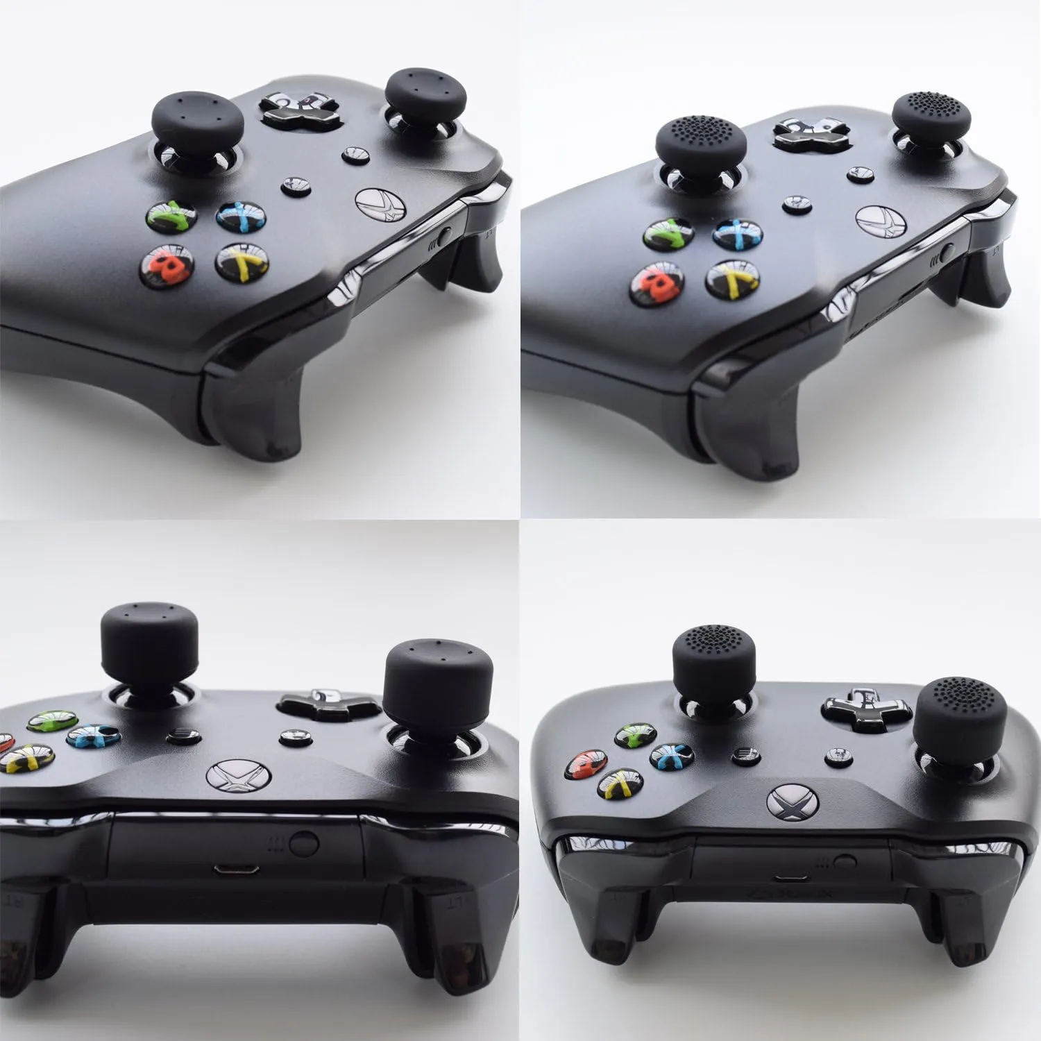 Hikfly Silicone Gel Controller Skin Protector Kit for Xbox One - Camouflage Cover with 8 Thumb Grip Caps (Blue, Red)