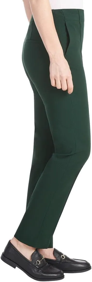 Hilary Radley Women's Ponte Pull-On Mid Rise Slim Leg Pants
