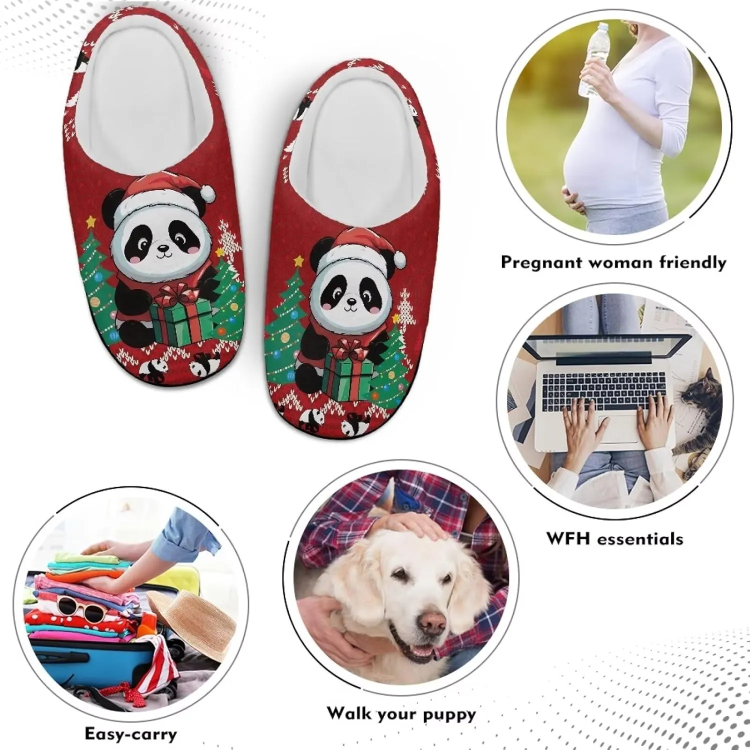 Holiday Thanksgiving Couple Slippers for Women & Men - Indoor Soft Warm Bedroom Slippers