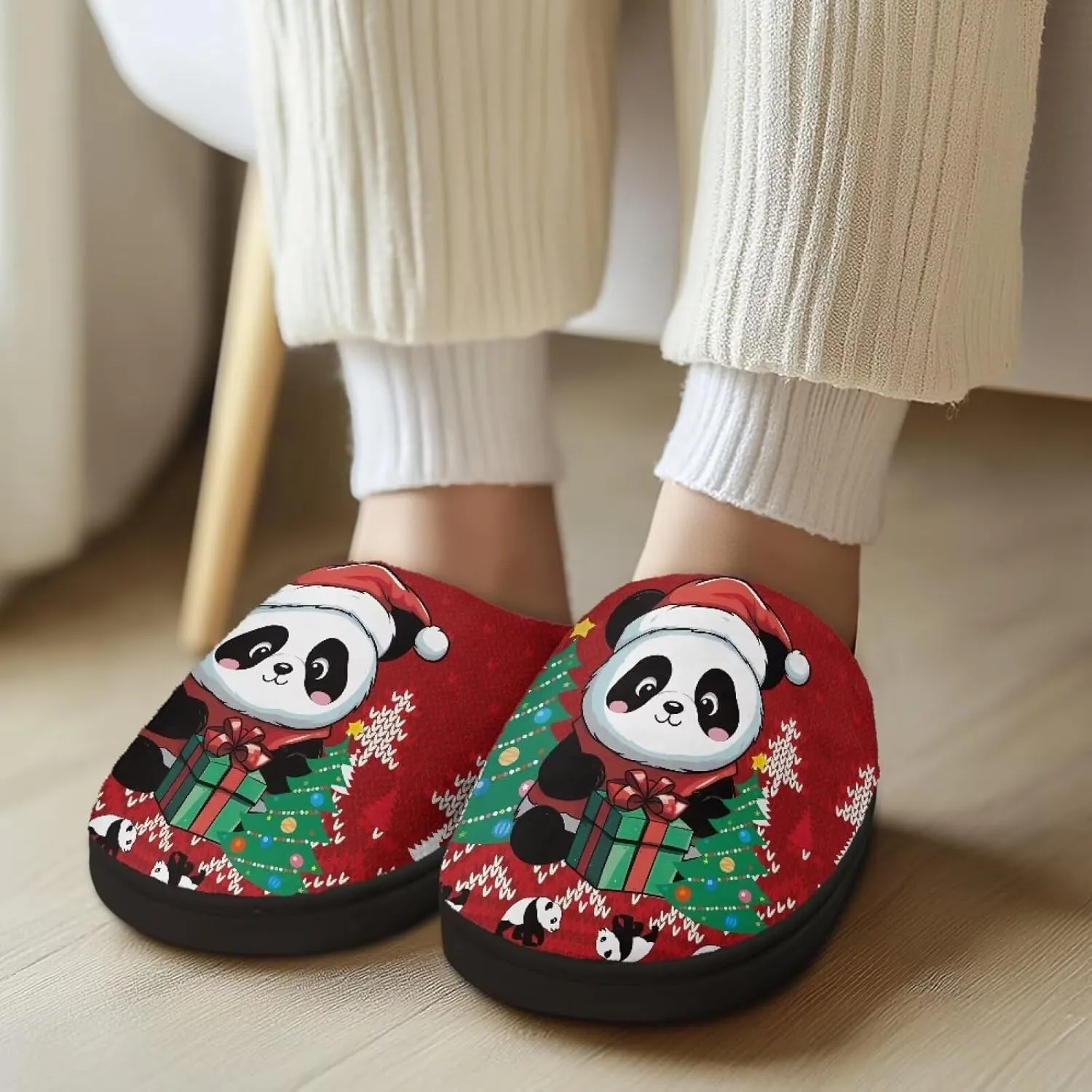 Holiday Thanksgiving Couple Slippers for Women & Men - Indoor Soft Warm Bedroom Slippers