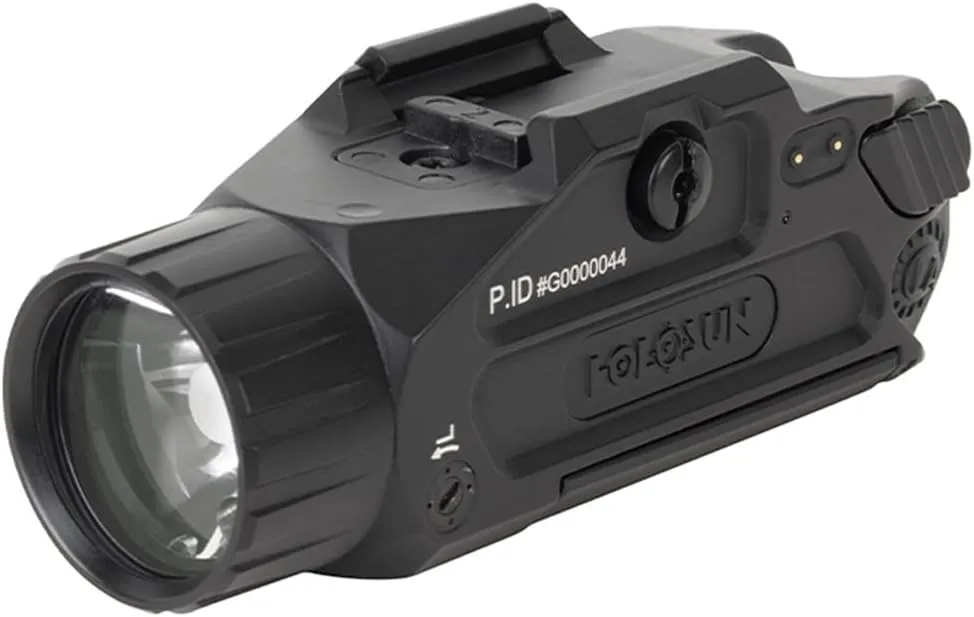 HOLOSUN P.ID Dual Pistol Mounted White Light with Visible Green & IR Laser - High/Low Output Modes 800/400 Lumen Rechargeable Waterproof Aluminum Handgun Light - Type A Charger & Multi-Tool Included
