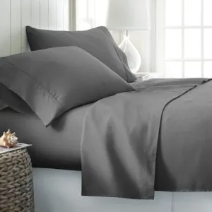 Hotel Quality1000 Thread Count 100% Egyptian Cotton Oversized King, Grey, 8 Piece Bed in Bag 4pc Sheet Set   3pc Comforter Set 1pc Bed Skirt Upto 30" Deep Pocket
