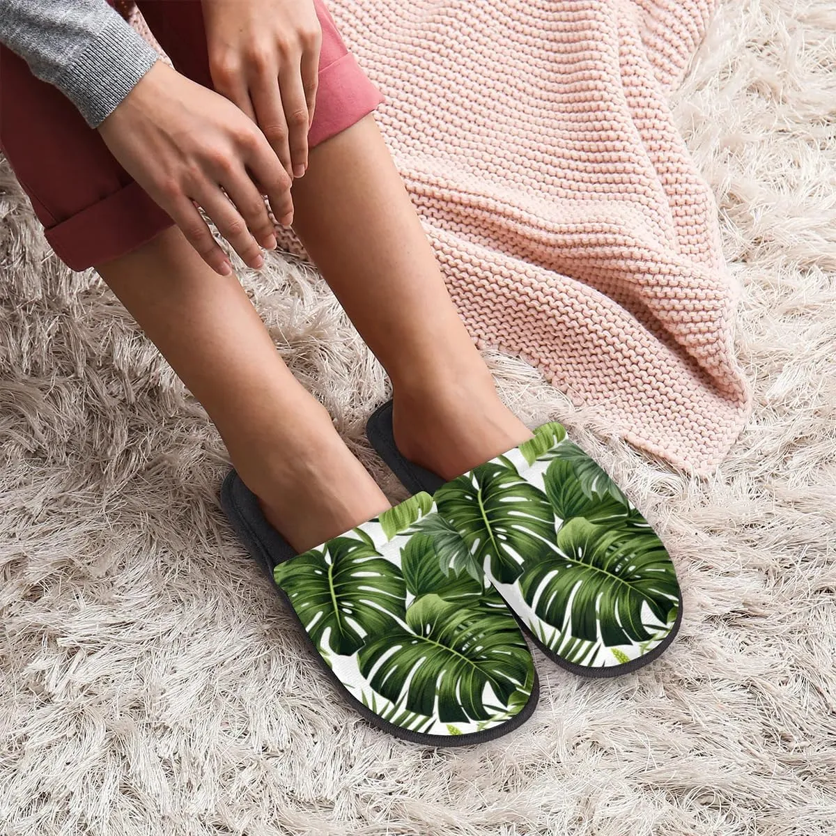 House Slippers for Women Men Soft Cozy Non Slip Lightweight Winter House Shoes for Indoor Outdoor