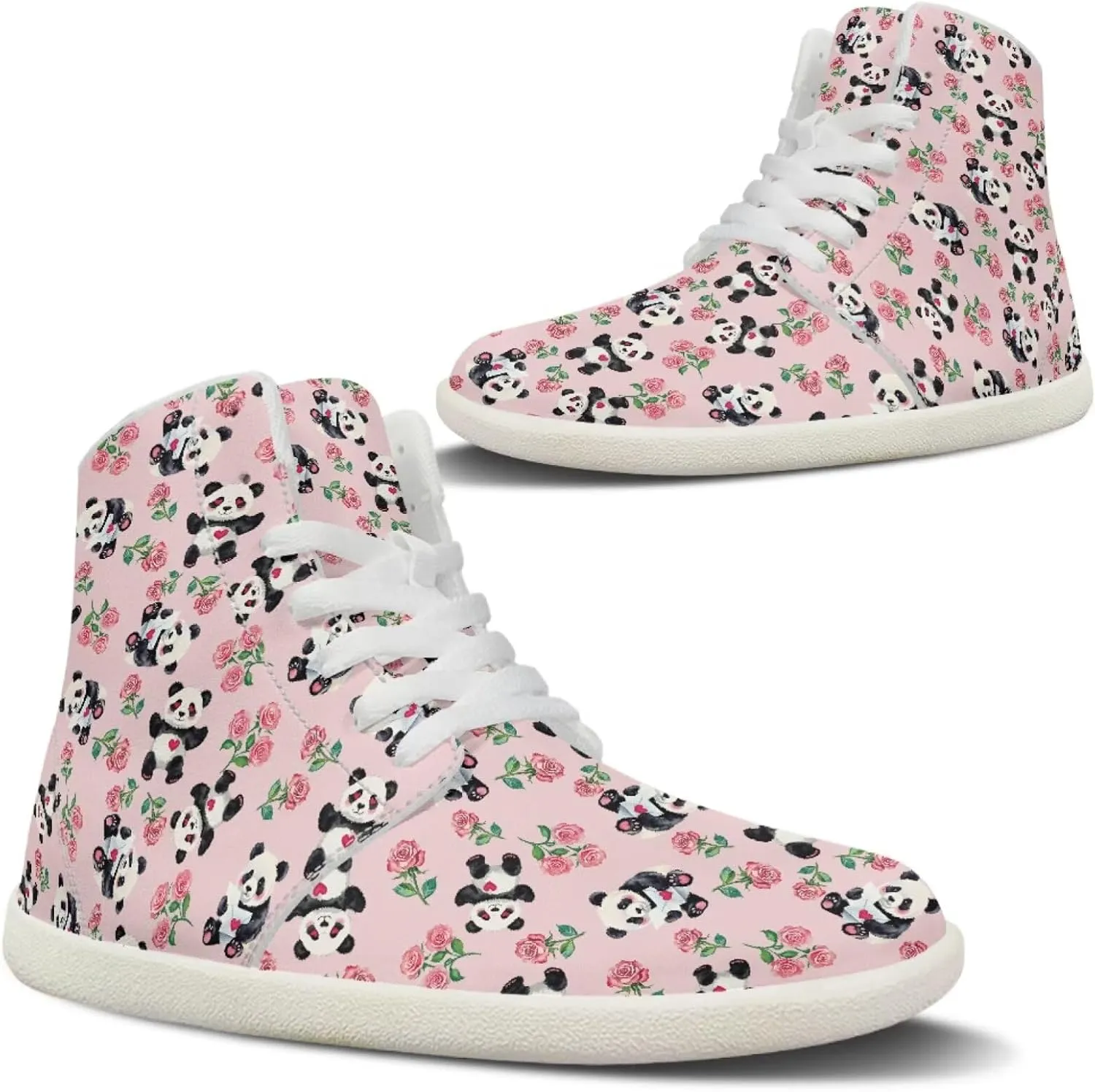 Howilath Valentine's Men's Barefoot Shoes High Top Sneakers Wide Toe PU Leather Minimalist Shoes