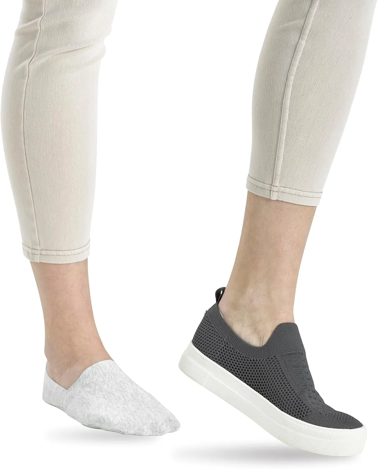 HUE Women's Perfect Edge Cotton Loafer Liner Socks