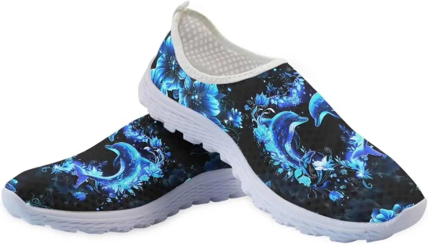 HUGS IDEA Women's Floral Mesh Slip on Shoes