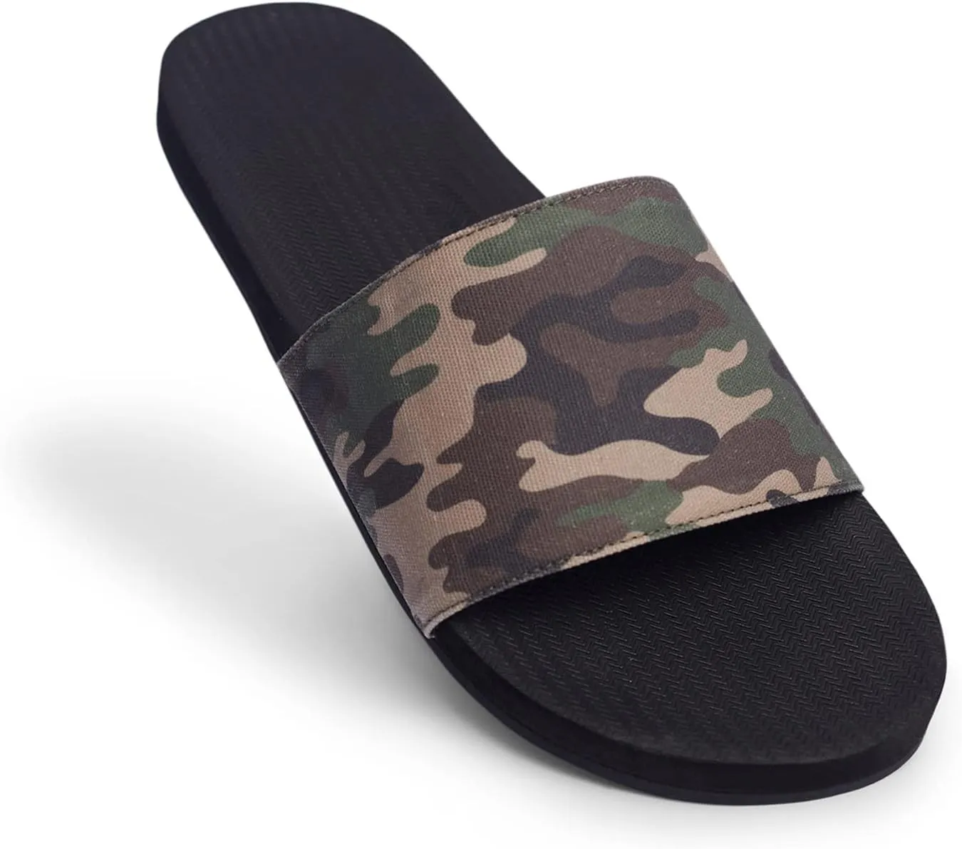 Indosole 2022 Edition Men's ESSNTLS Vegan All-Terrain Slides, Improved Comfort [Reused Tire Sole, Natural Rubber Footbed, Arch Support, Microfiber Lined ENVRO Strap, Waterproof]