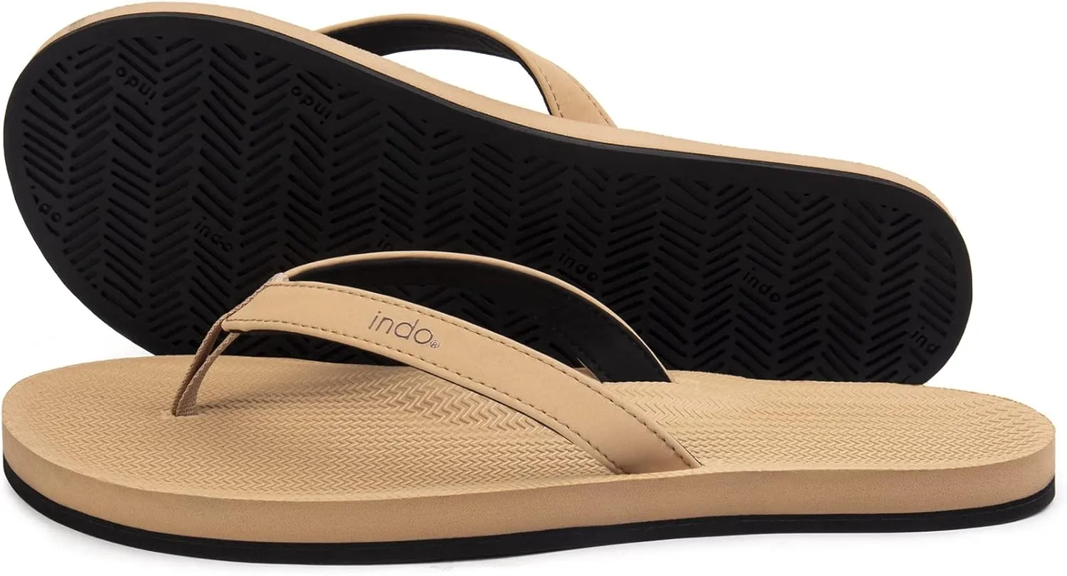 Indosole Women's ESSNTLS Vegan Flip Flops [Reused Tire Sole, Natural Rubber Arch Support, ENVRO Strap, Waterproof]
