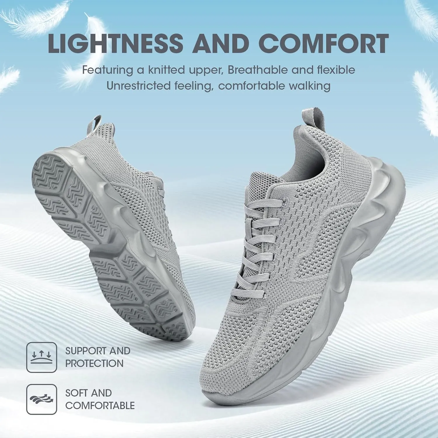INYO Men Walking Shoes Lightweight Breathable Tennis Shoes Gym Fitness Casual Sneaker Jogging Outdoor Sport Running Shoes