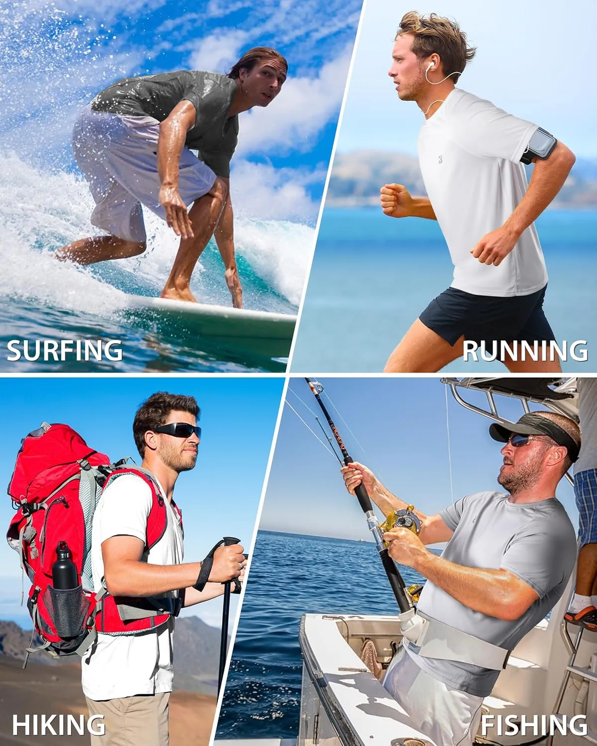 isnowood UPF 50  Swim Shirts for Men, Sun Protection Short Sleeve Rash Guard Mens Quick Dry Surf Athletic Beach Shirt