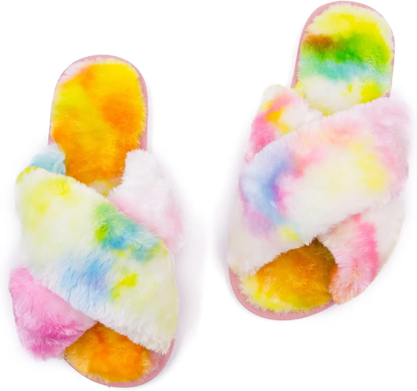 ISZPLUSH Women's Leopard Fuzzy Slippers - Soft Plush Fluffy Slip-On Slides for Home & Bedroom
