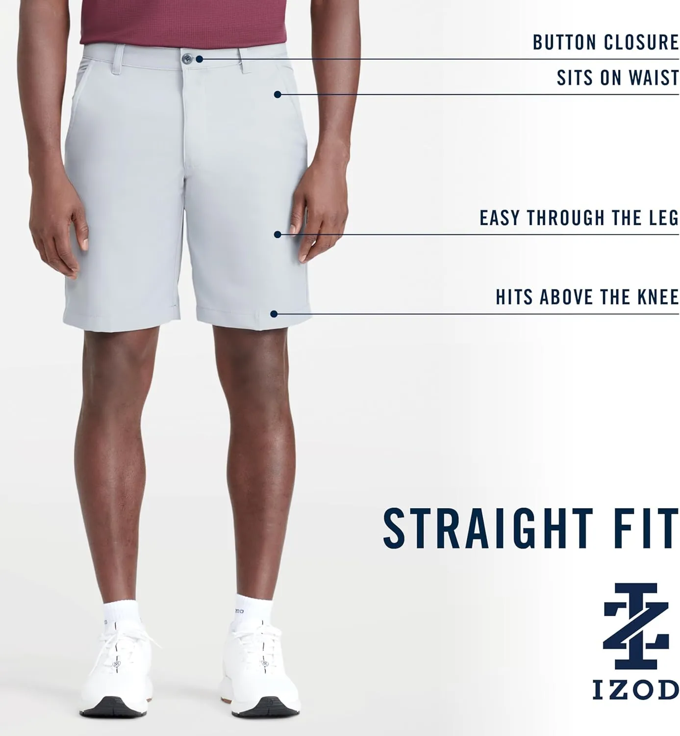 IZOD Men’s 9.5"Micro Poly Classic Fit Golf Short