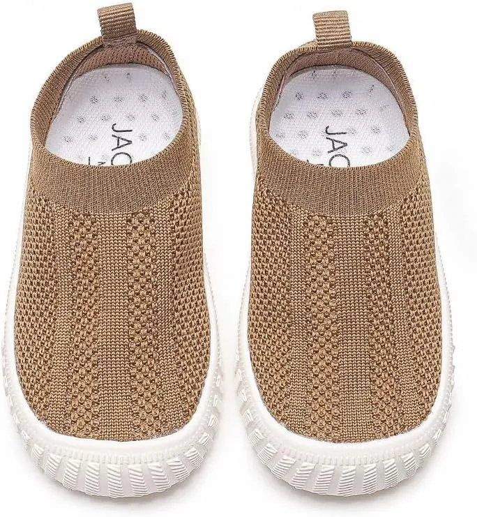Jack & Lily Comfy Knit Slip-On Sneakers for Babies, Toddlers, and Kids – Lightweight, Non-Slip Rubber Sole Sneakers with Air-Cushioned EVA Insoles – Ideal Walking Shoes for Everyday Fun