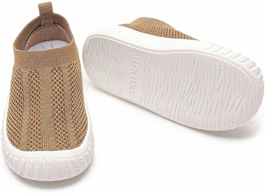 Jack & Lily Comfy Knit Slip-On Sneakers for Babies, Toddlers, and Kids – Lightweight, Non-Slip Rubber Sole Sneakers with Air-Cushioned EVA Insoles – Ideal Walking Shoes for Everyday Fun