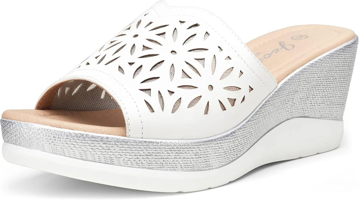Jeossy Women's Platform Wedge Sandals Slip On 825 Peep Toe High Heel Sandals