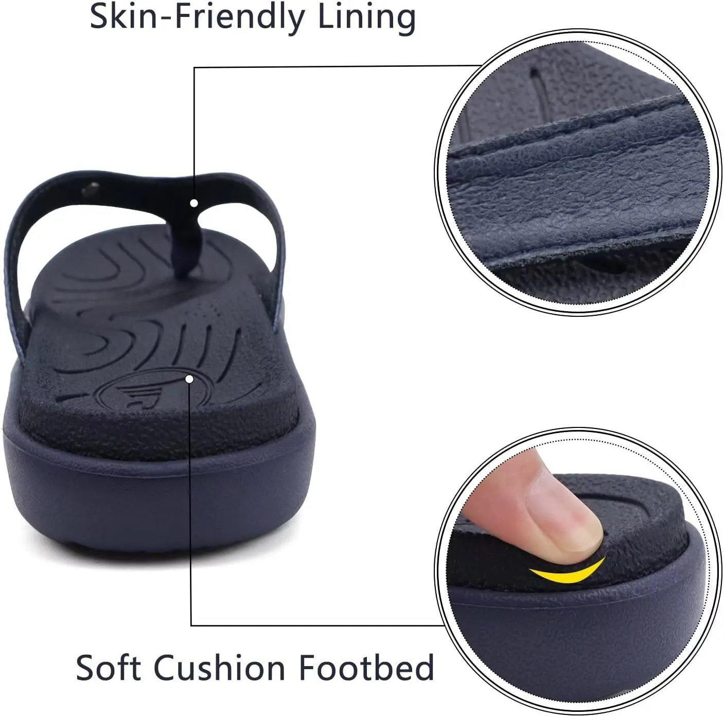 jiajiale Womens Fashion Orthotic Flip Flops Ladies Slip On Lightweight Comfortable Thick Cushion Yoga Mat Thong Sandals With Plantar Fasciitis Arch Support
