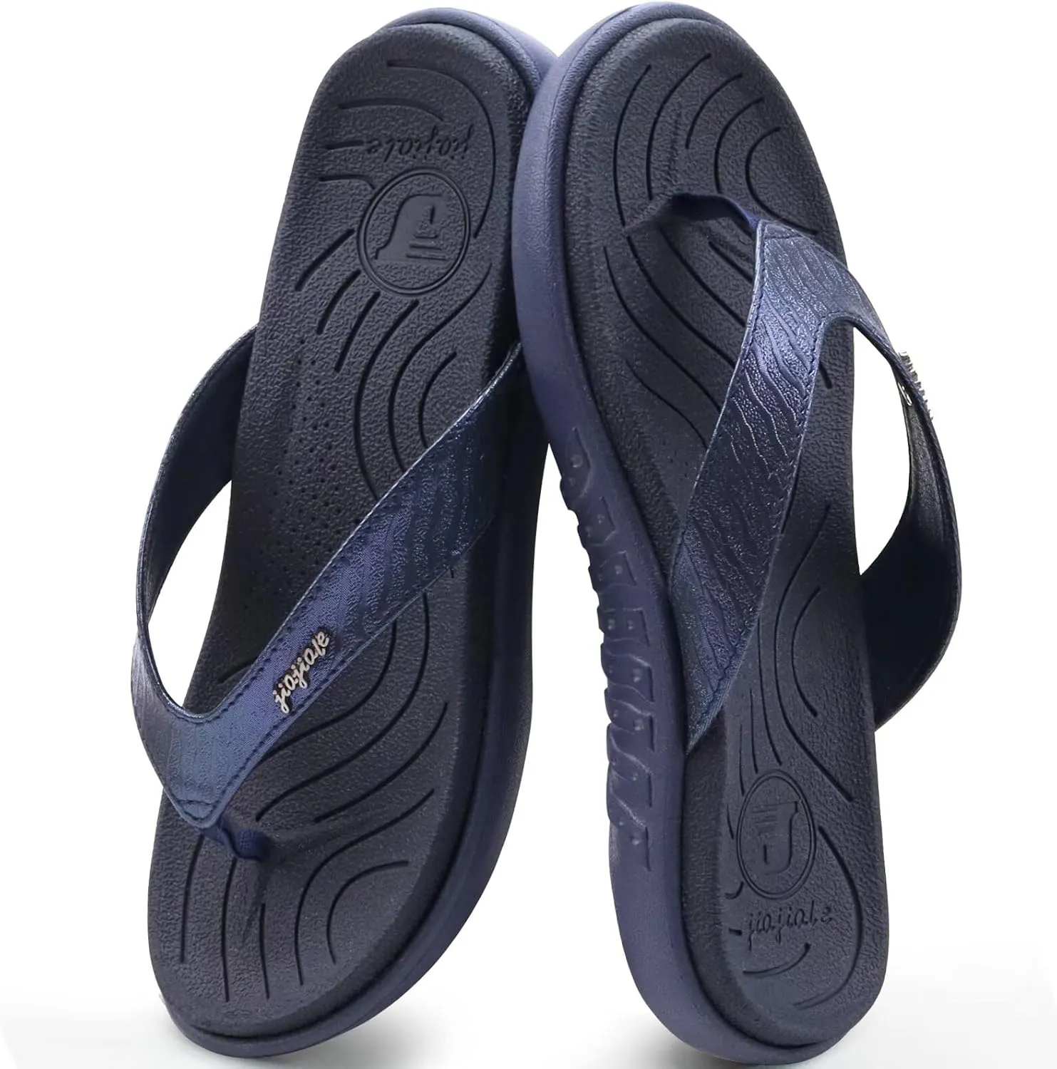 jiajiale Womens Fashion Orthotic Flip Flops Ladies Slip On Lightweight Comfortable Thick Cushion Yoga Mat Thong Sandals With Plantar Fasciitis Arch Support