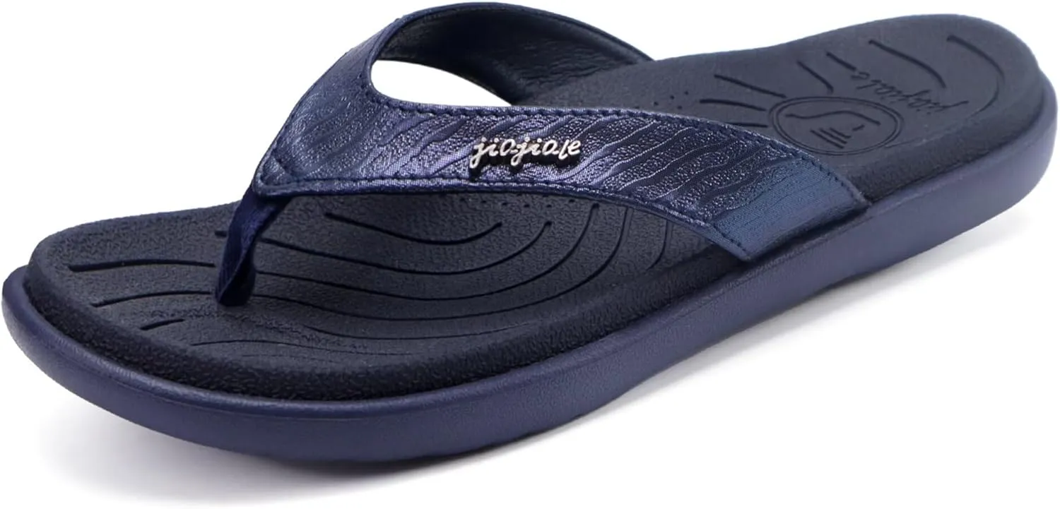 jiajiale Womens Fashion Orthotic Flip Flops Ladies Slip On Lightweight Comfortable Thick Cushion Yoga Mat Thong Sandals With Plantar Fasciitis Arch Support