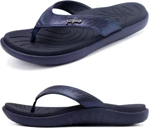 jiajiale Womens Fashion Orthotic Flip Flops Ladies Slip On Lightweight Comfortable Thick Cushion Yoga Mat Thong Sandals With Plantar Fasciitis Arch Support