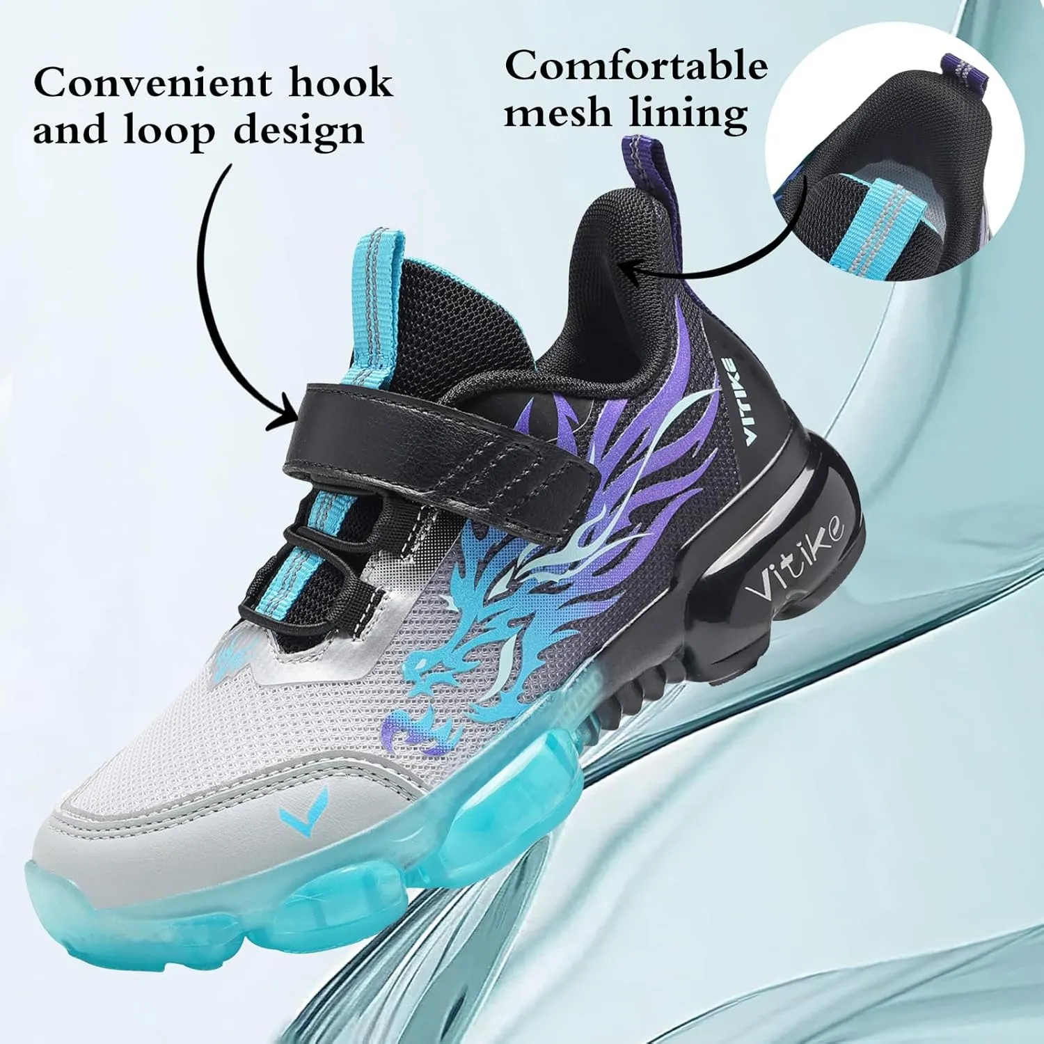JMFCHI Kids Sneakers Boys Girls Tennis Running Shoes Outdoor Hiking Sneaker for Boys Athletic Breathable