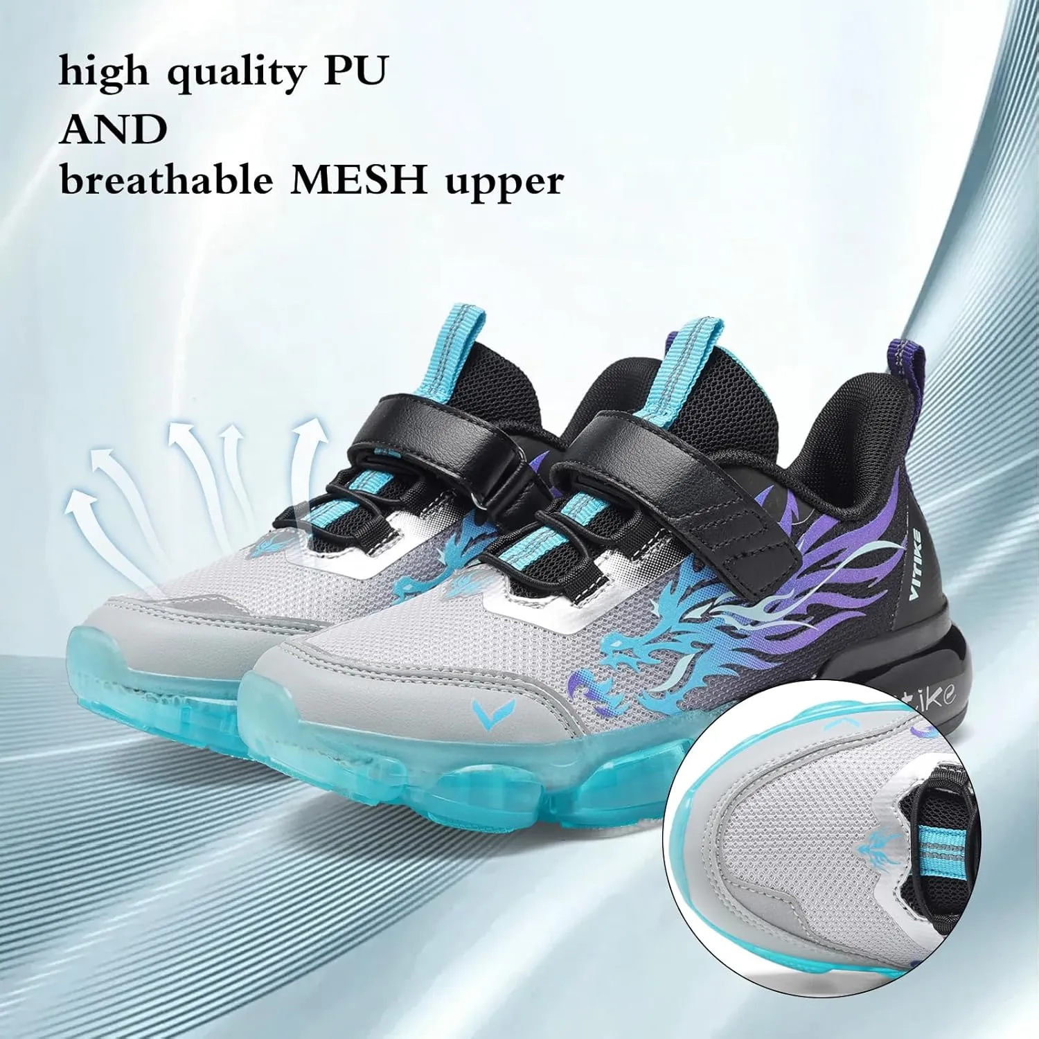 JMFCHI Kids Sneakers Boys Girls Tennis Running Shoes Outdoor Hiking Sneaker for Boys Athletic Breathable