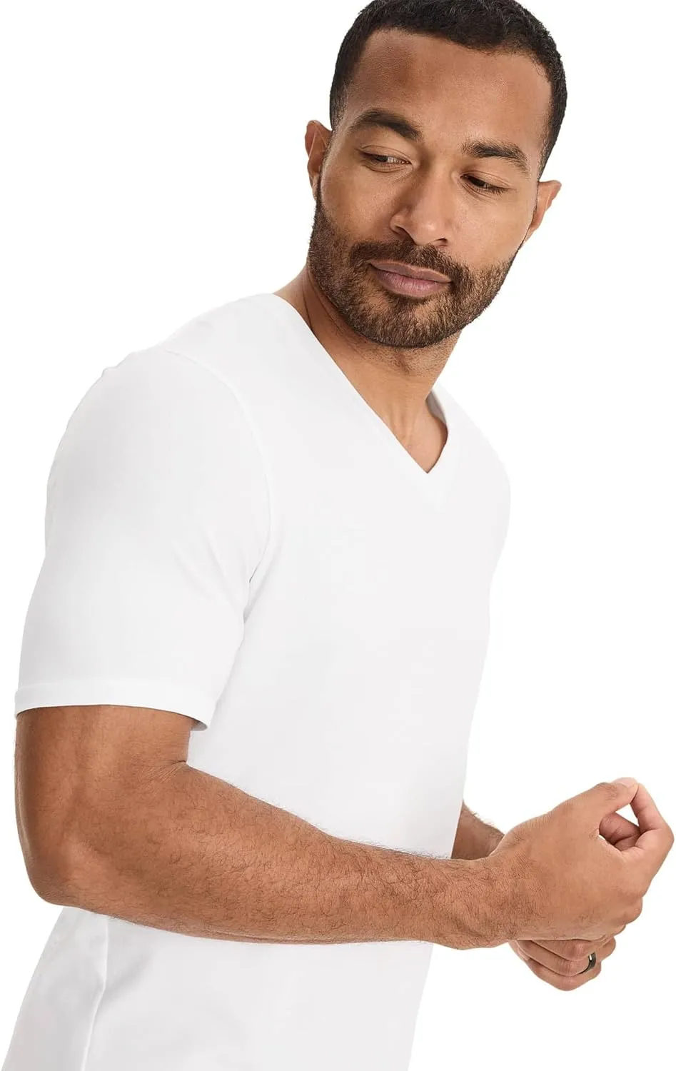 Jockey Men's Undershirt Cotton Stretch V-Neck Undershirt - 3 Pack
