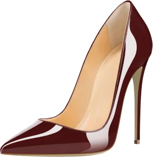 Joseywade Womens High Stilettos Heels Pointed Toe Pumps Slip-on 5 Inch Sky High Slim Thin Heel Dress Shoes