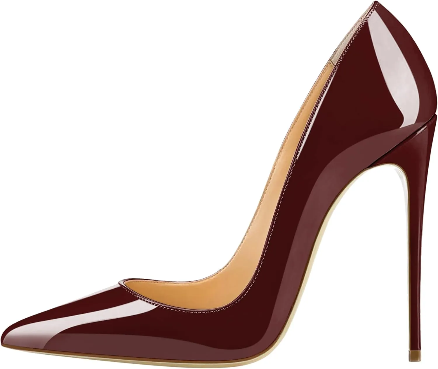Joseywade Womens High Stilettos Heels Pointed Toe Pumps Slip-on 5 Inch Sky High Slim Thin Heel Dress Shoes