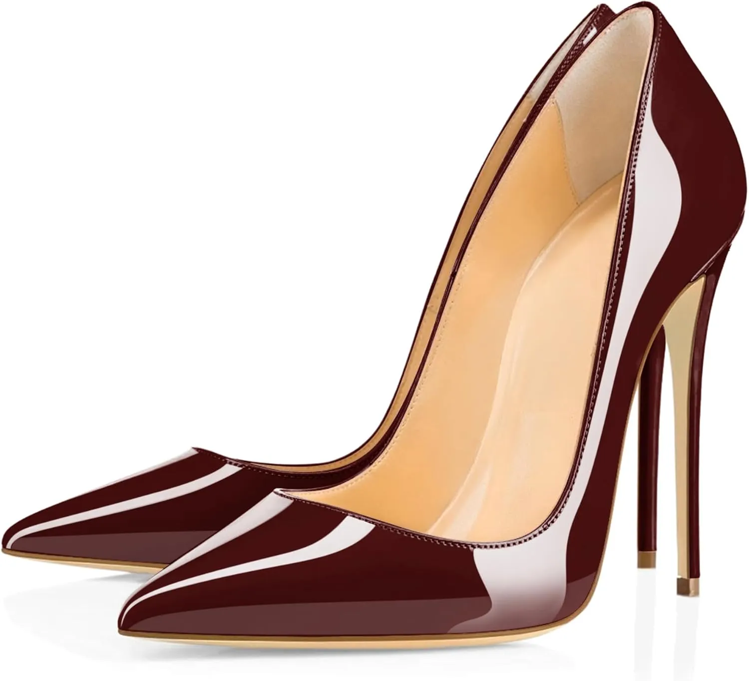 Joseywade Womens High Stilettos Heels Pointed Toe Pumps Slip-on 5 Inch Sky High Slim Thin Heel Dress Shoes