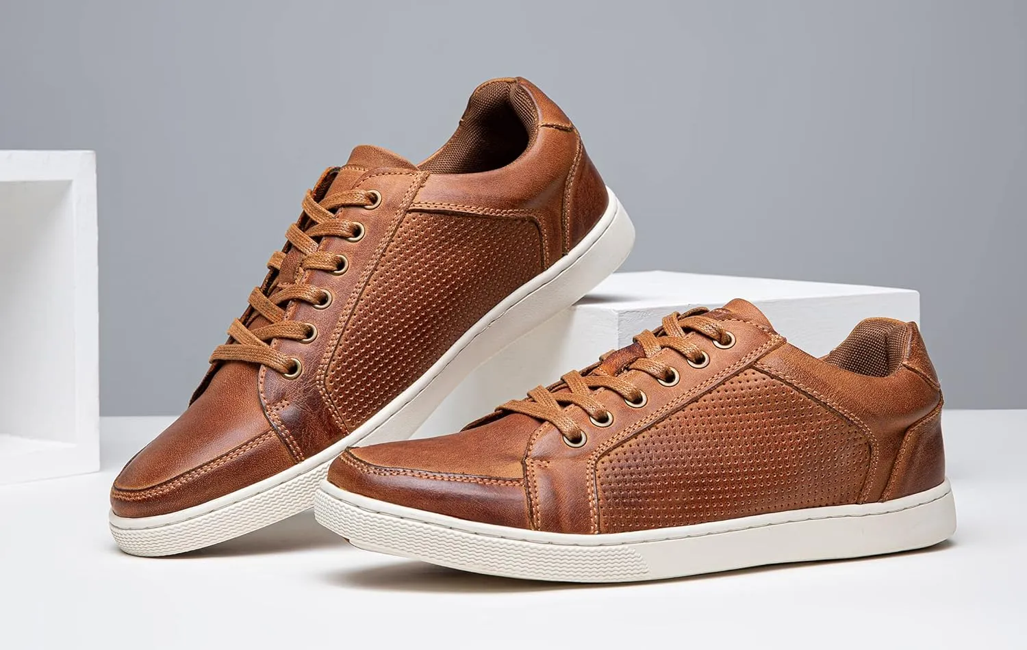 Jousen Men's Fashion Sneakers Classic Retro Casual Shoes for Men Breathable Business Dress Sneaker